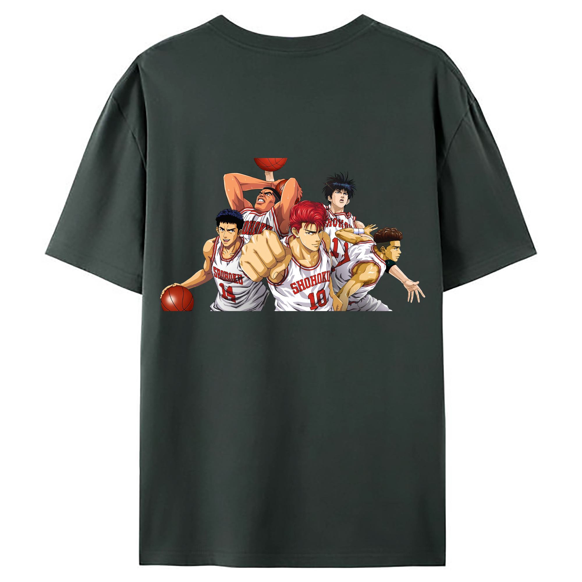 （画像用） SLAM DUNK／スラムダンク 綿100％ メンズ半袖Tシャツ（バックプリント） 通気性